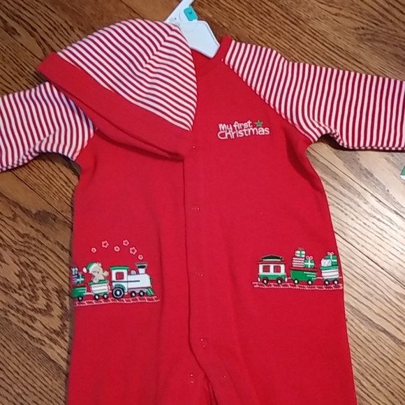 Little Me First Christmas Sleeper with Stripe Hat - Picture 2 of 2